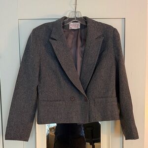 Pendleton Charcoal Women's Blazer, pure virgin wool
